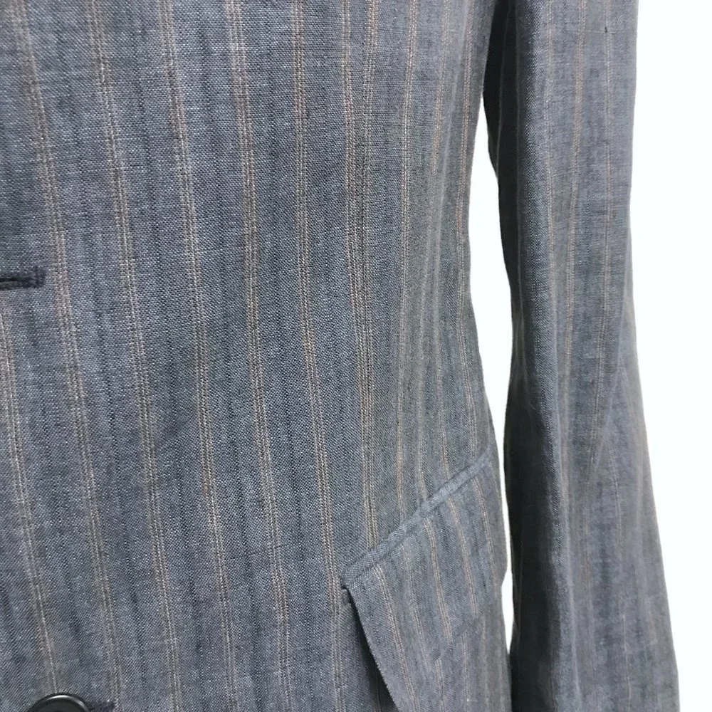 TED BAKER JEAN gray stripe linen blazer 4 38 40 new vintage